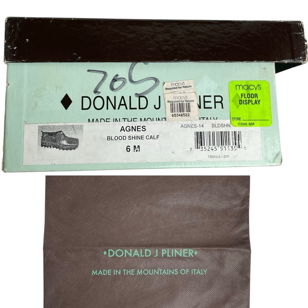 Vintage Donald J Pliner Agnes Red Calf Leather Zip Shoes Size 6M Made in Italy - Picture 16 of 16